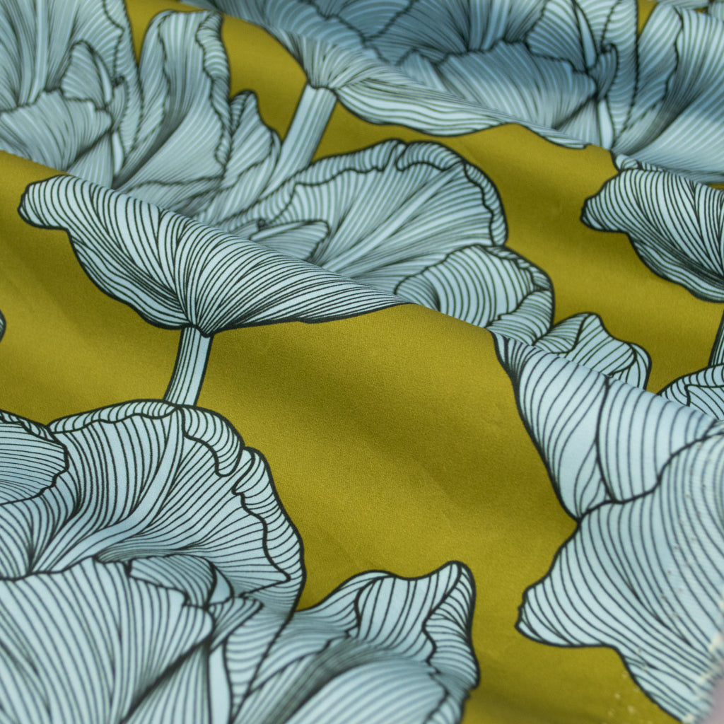 Johanna Ralph | Tulips Dark Chartreuse | Cotton Sateen