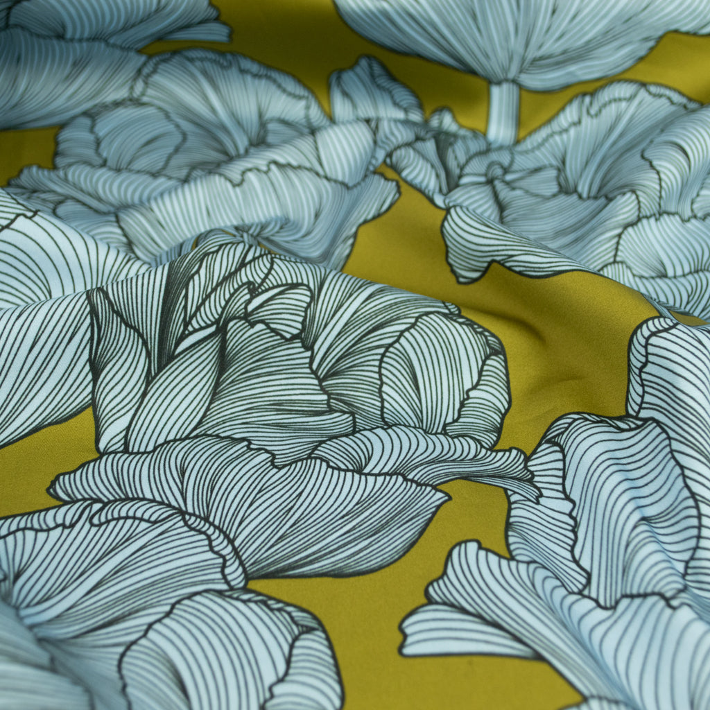 Johanna Ralph | Tulips Dark Chartreuse | Cotton Sateen
