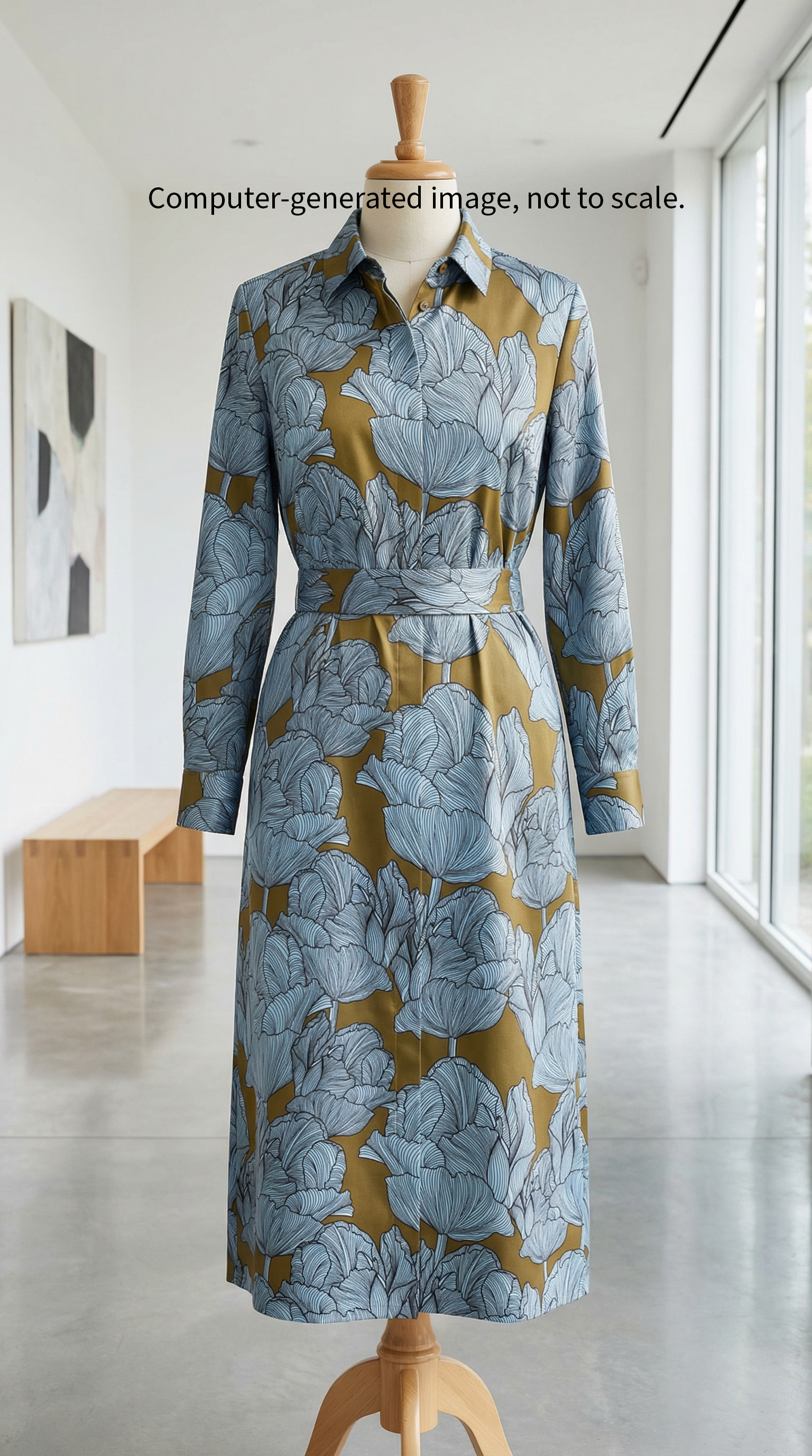 Johanna Ralph | Tulips Dark Chartreuse | Cotton Sateen
