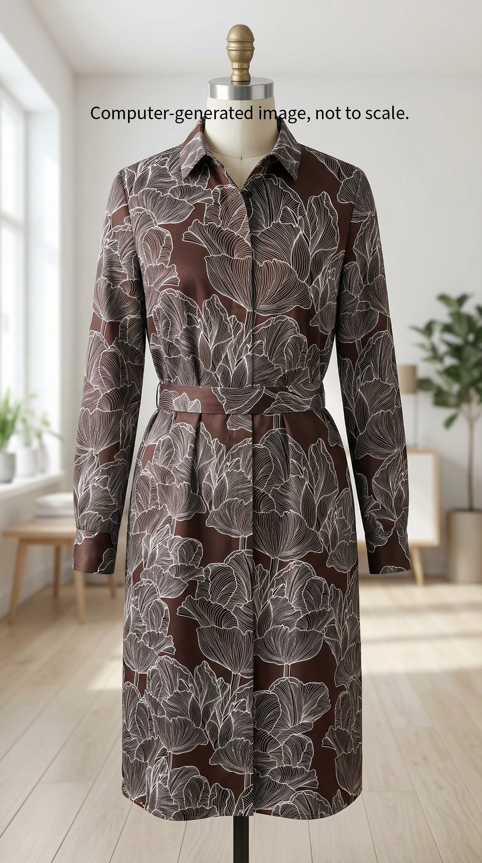 Johanna Ralph | Tulips Chocolate Brown | Cotton Sateen