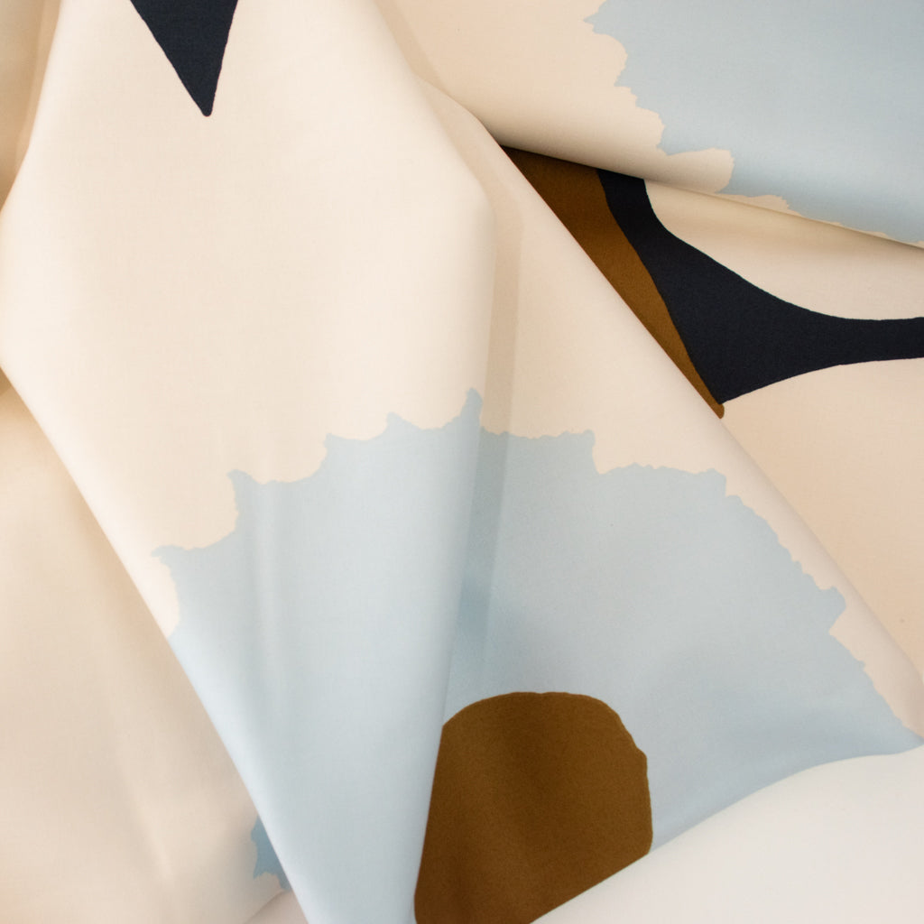 Marimekko - Limited Edition -  60th Anniversary Unikko - Organic Heavyweight Sateen - Blueberry &amp; Off-white