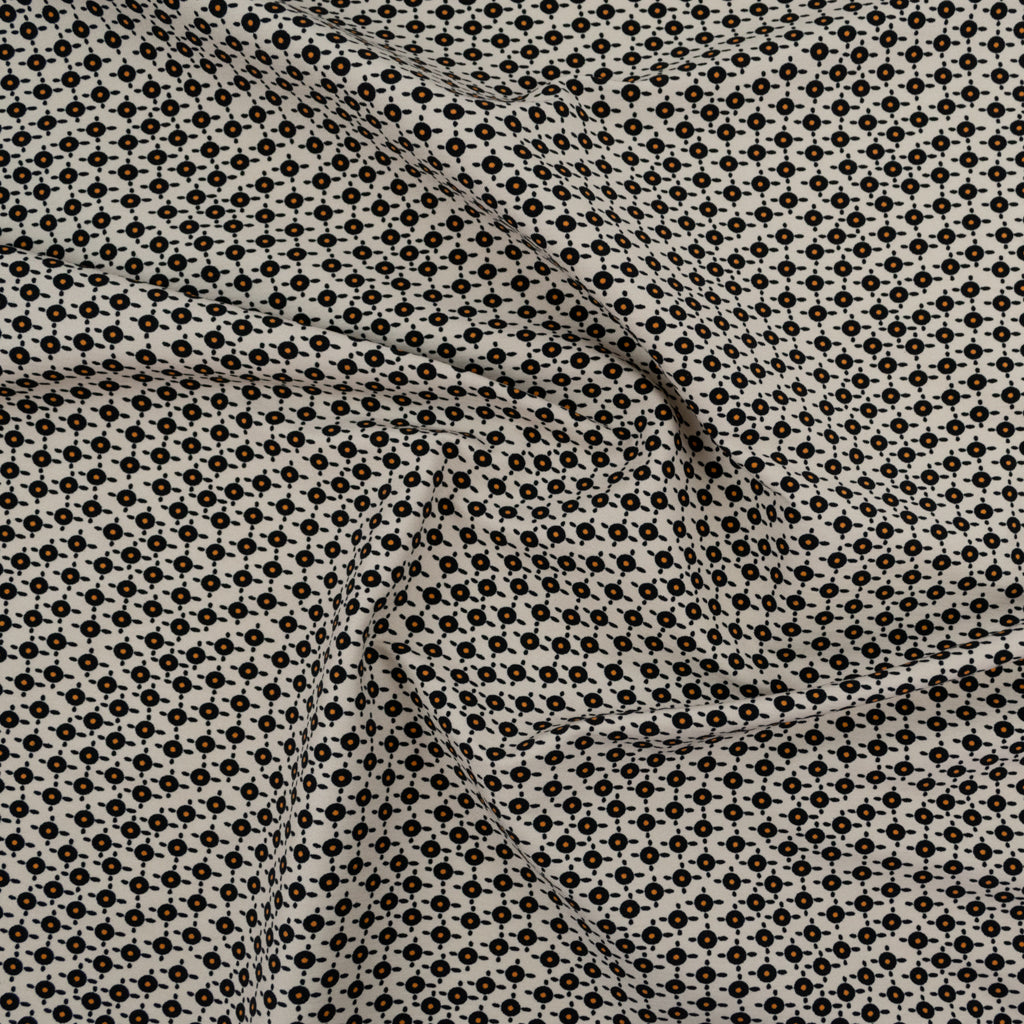 Viscose Stretch Twill - Dots - Black