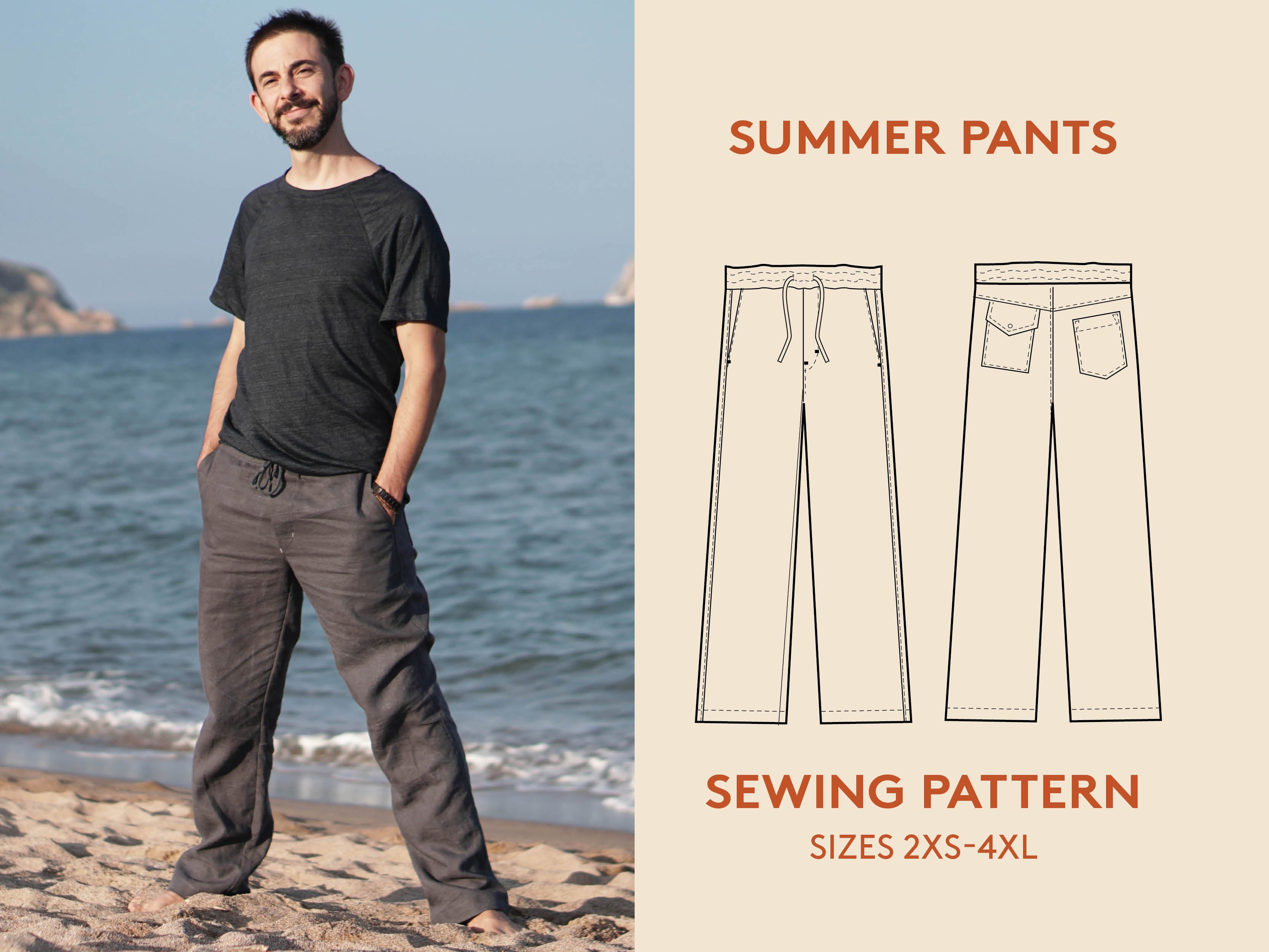 Men's Summer Pants - Sewing Pattern | Wardrobe By Me