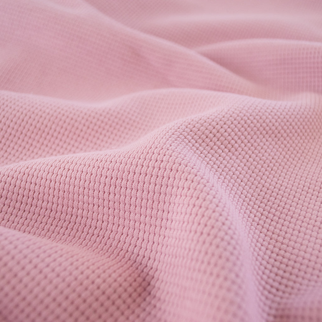 Waffle Knit Cotton Jersey - Rosewater