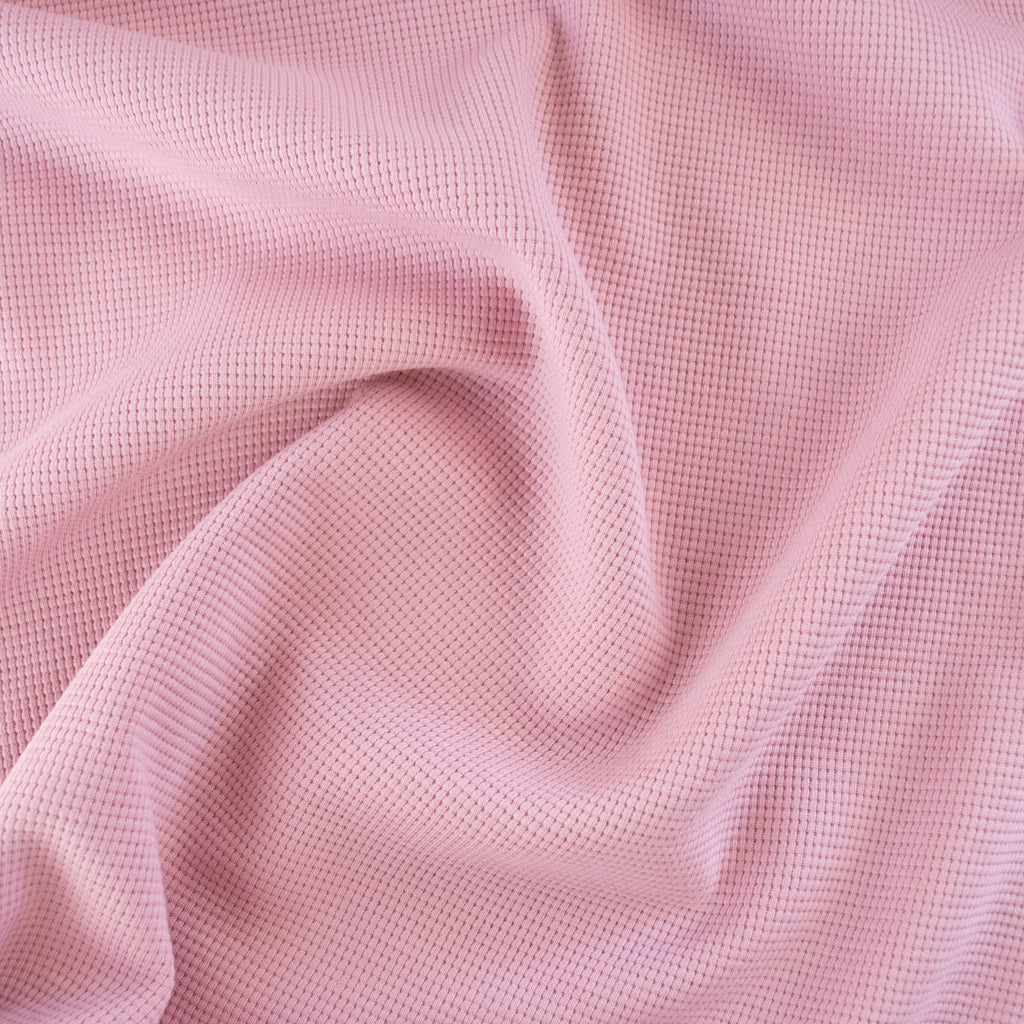 Waffle Knit Cotton Jersey - Rosewater