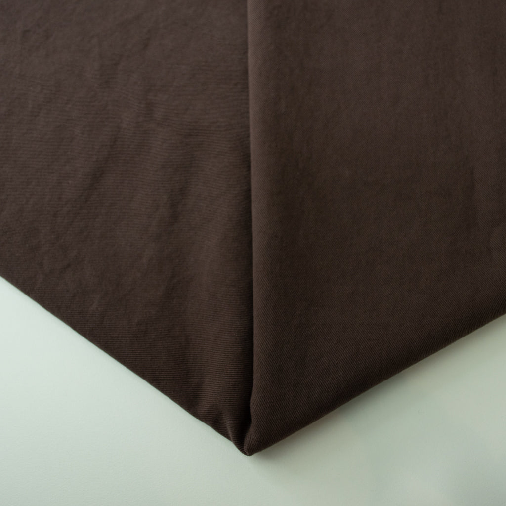 Washed Heavy Cotton Drill - Chocolate