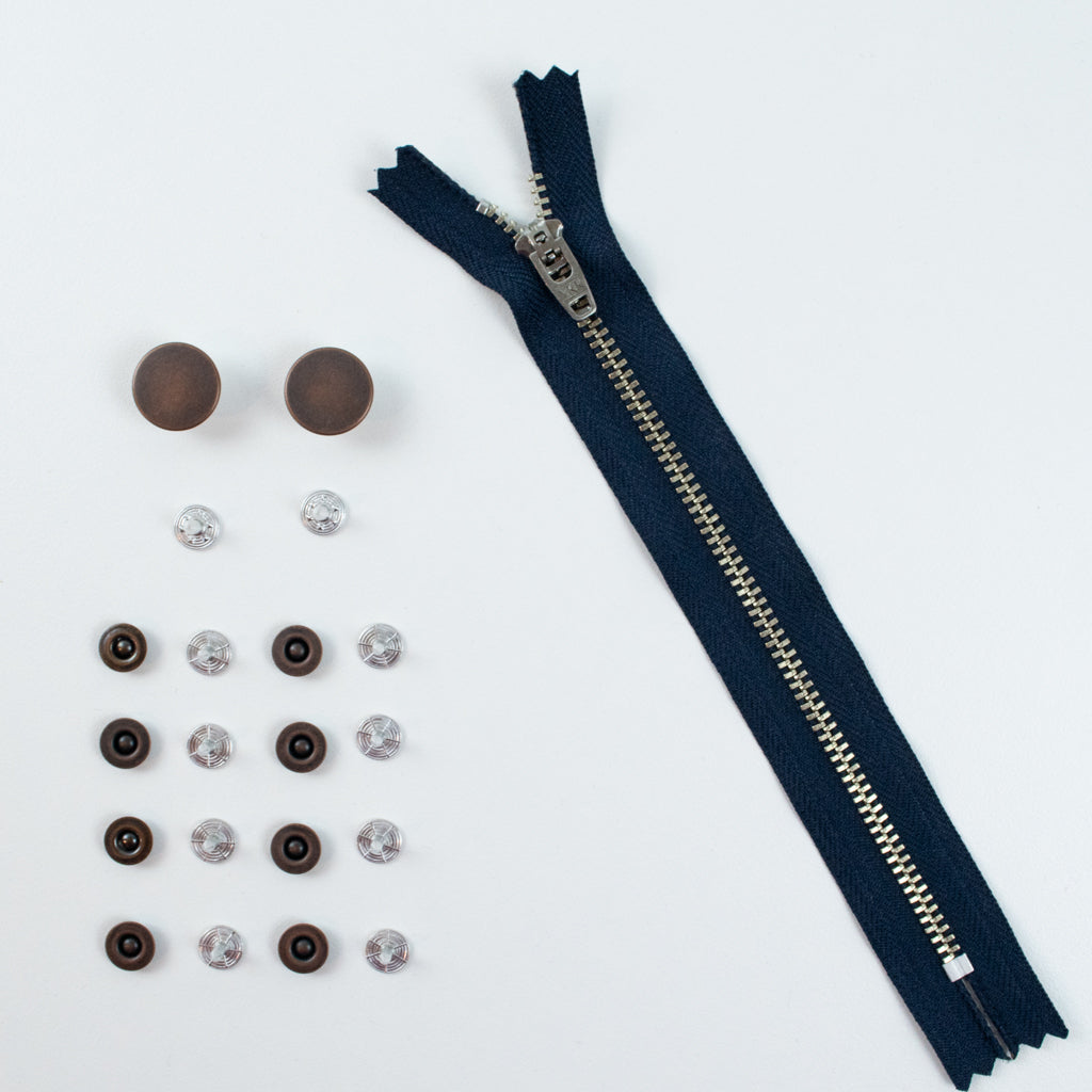 Jeans Hardware Set - Zipper Fly