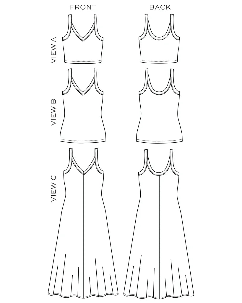 Zoey Tank / Dress - Sewing Pattern | True Bias | Size 0-18