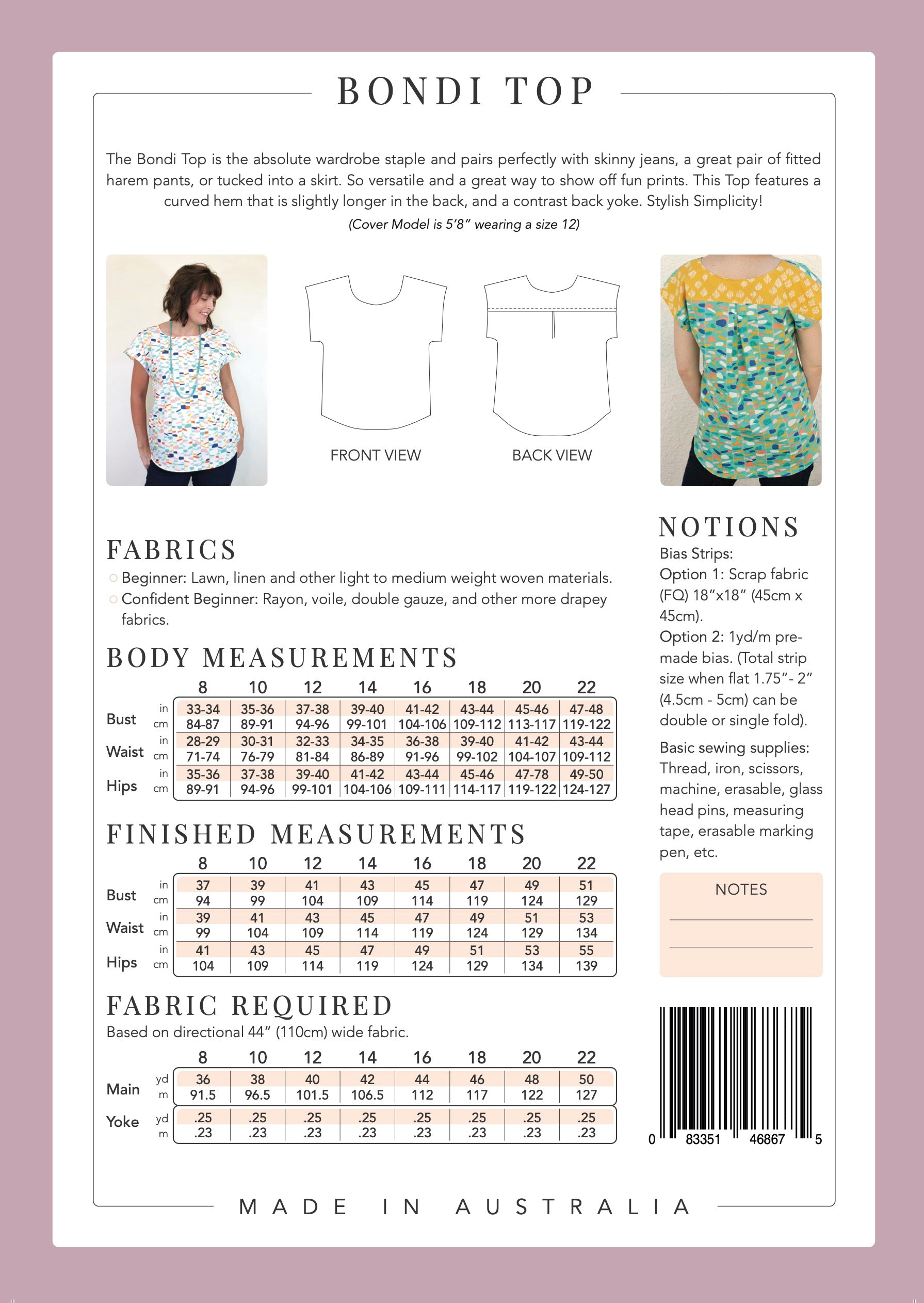 Pattern Bondi Design PDF Pattern - Bondi Top | Sew To Grow - MaaiDesign Fabrics