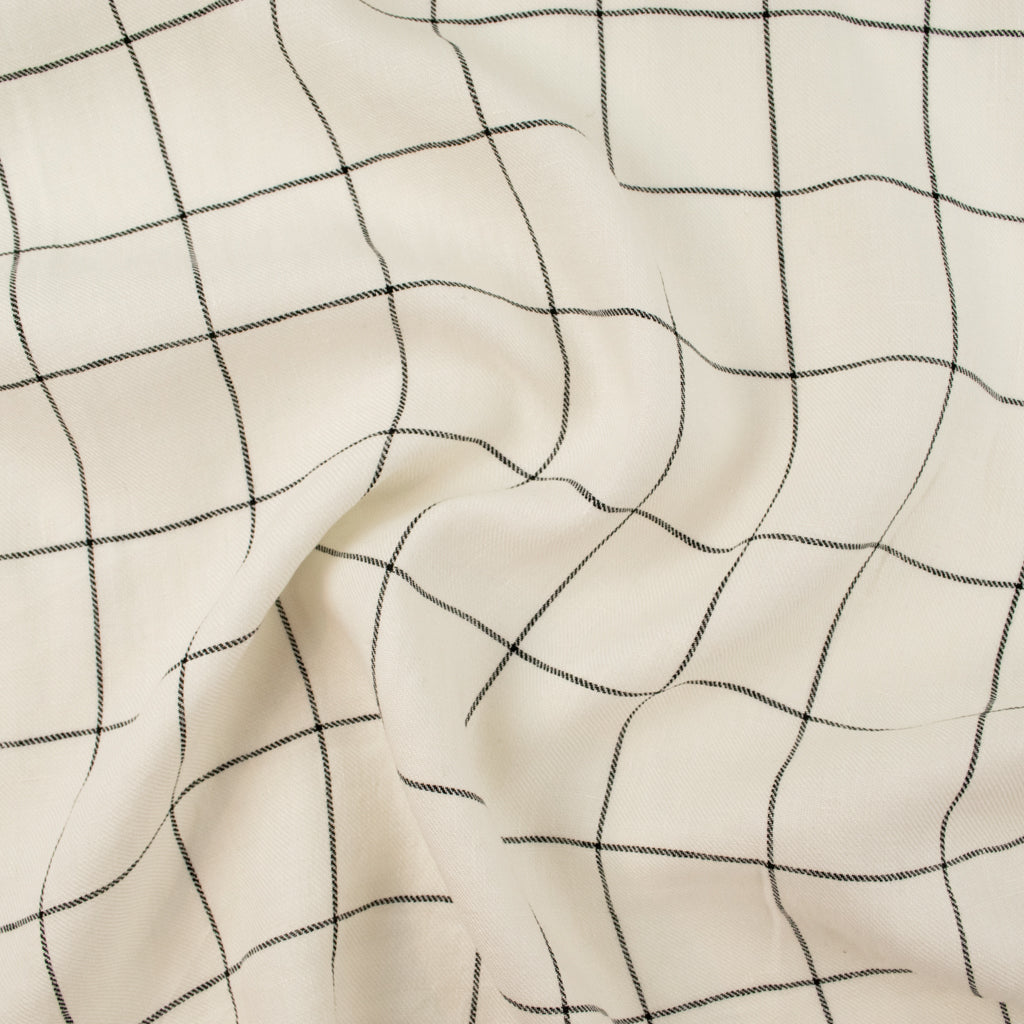 Linen - Ivory + Black Check