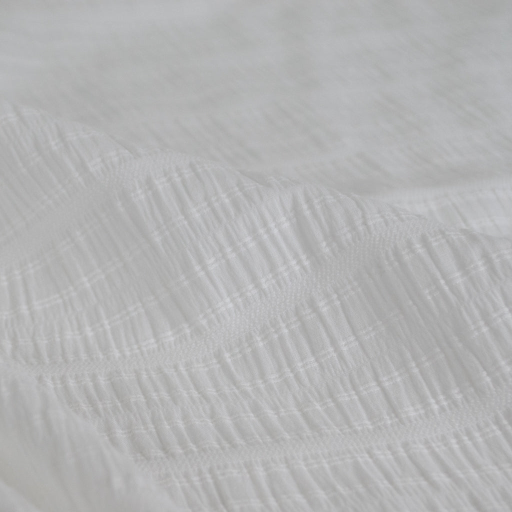 Striped Cotton Seersucker - White