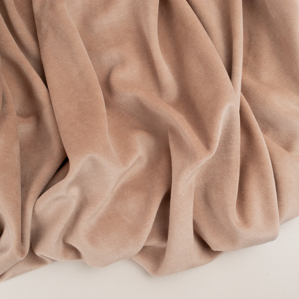 Stretch Cotton Modal Velour - Rose Quartz