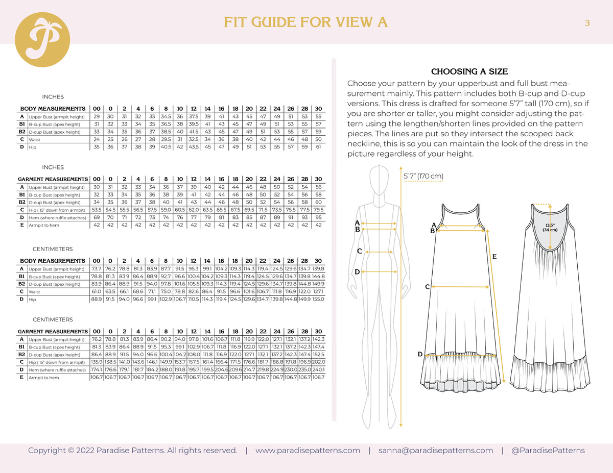 Maaidesign Patterns PDF Pattern - Hallon Dress | Paradise Patterns – MaaiDesign Fabrics