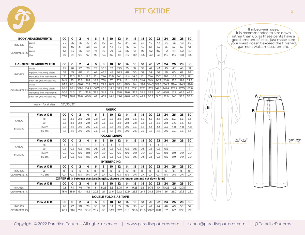 Maaidesign Patterns PDF Pattern - Protea Pants | Paradise Patterns – MaaiDesign Fabrics