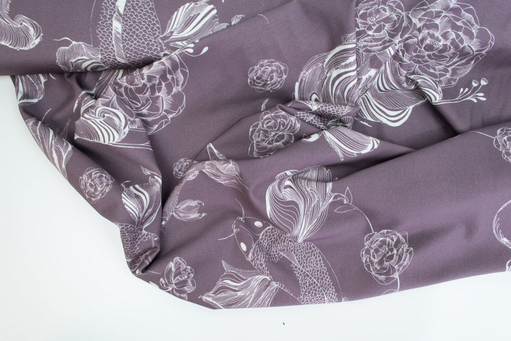 Koi - Grape Purple - Cotton Jersey - Mountain Collection
