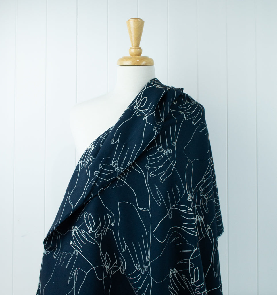 Lady McElroy - Chloe Chambray Linen Rayon - Hands On Navy