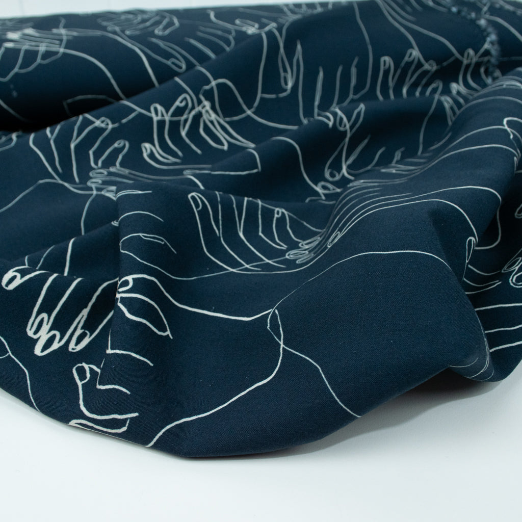 Lady McElroy - Chloe Chambray Linen Rayon - Hands On Navy