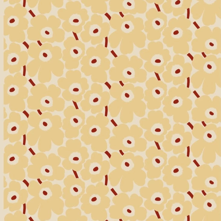Marimekko - Limited Edition - Pieni Unikko 2 - Unbleached Cotton - Butter Yellow