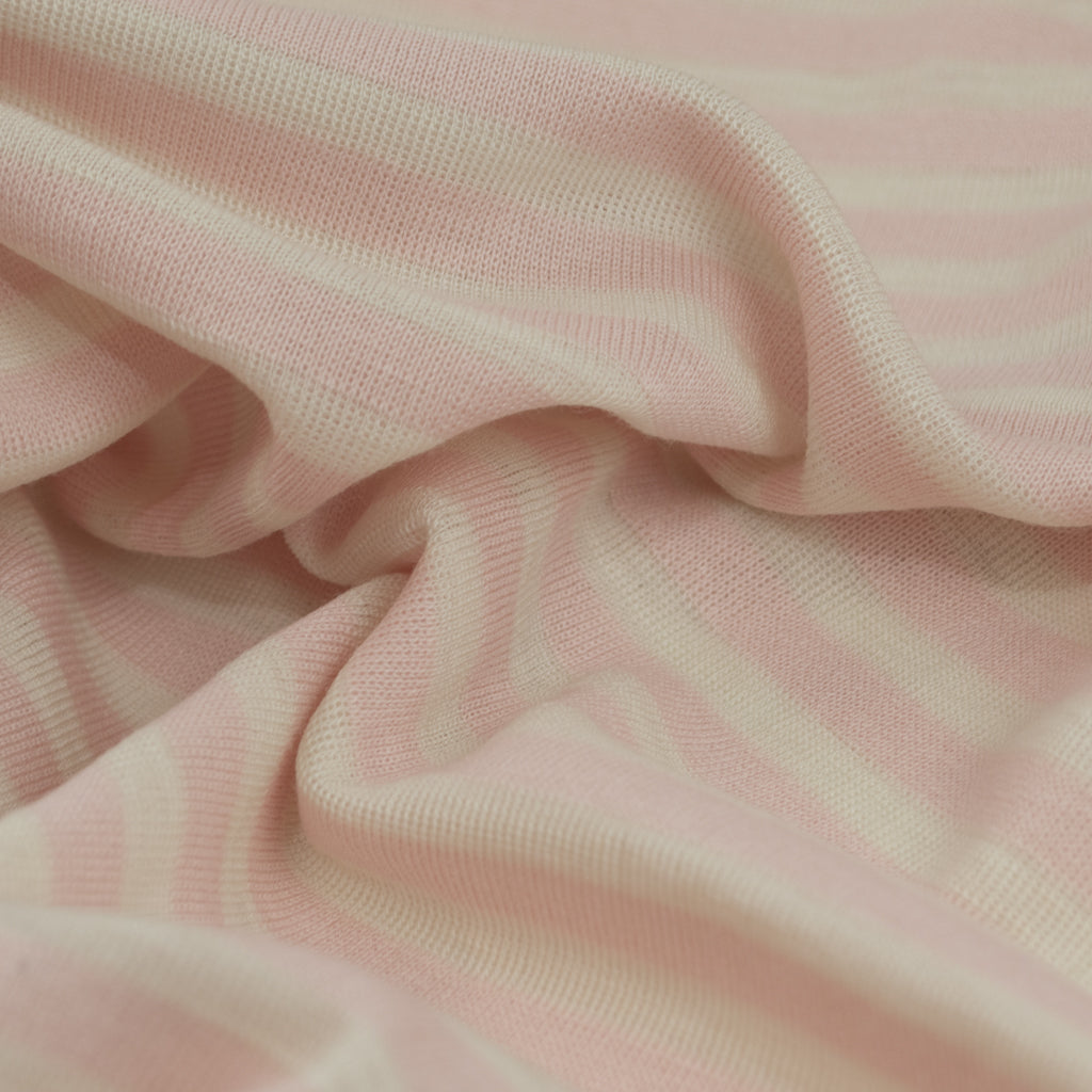 Made in Australia - Deadstock - Merino &amp; Organic Cotton - Pink Stripe