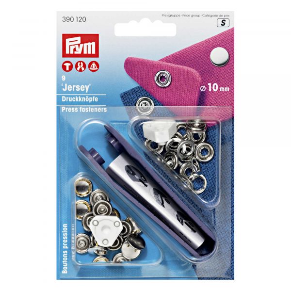 Prym Non-Sew Press Fasteners Jersey 10mm - Silver