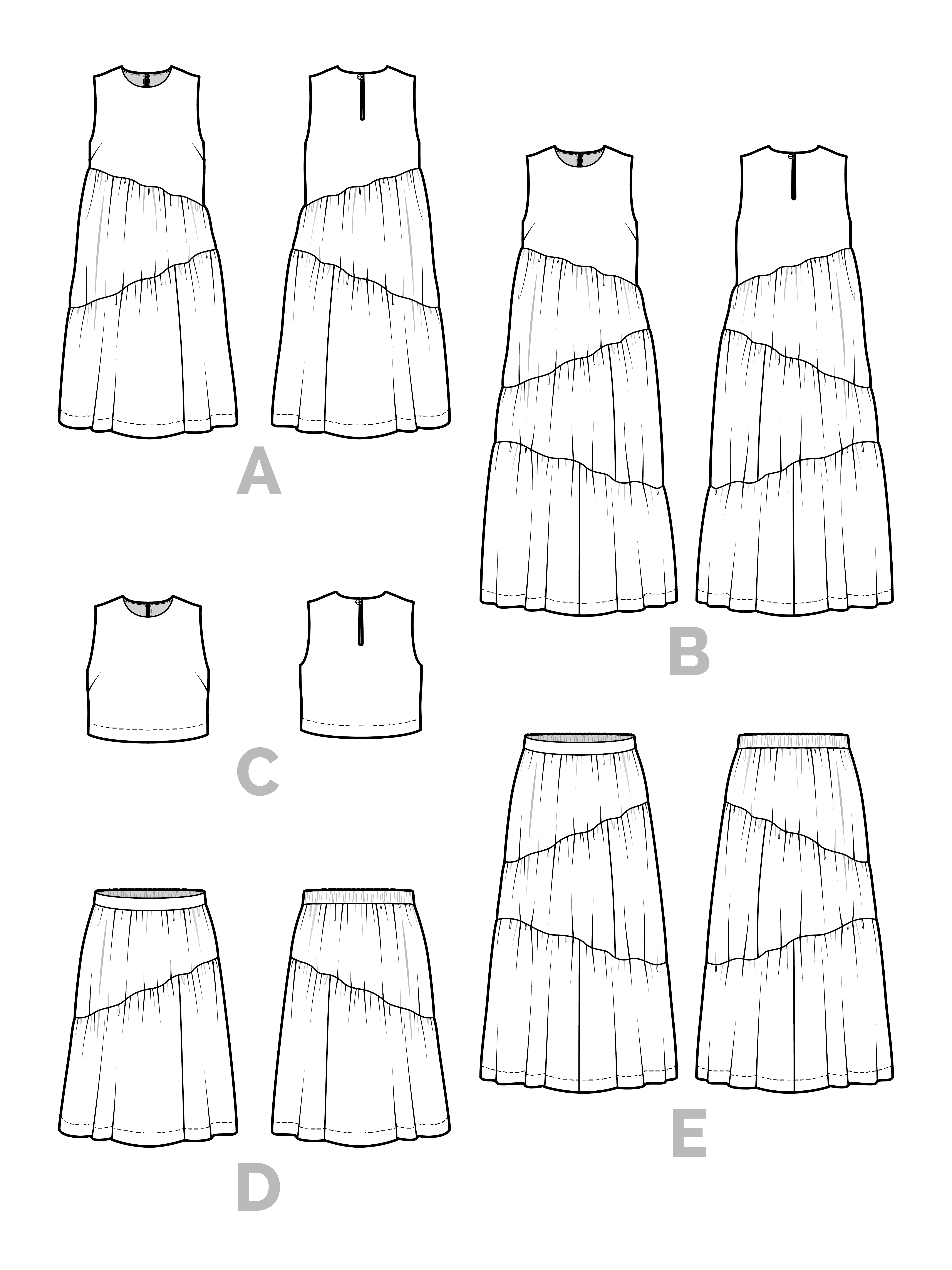 PDF Pattern - Azure Dress, Skirt + Top | Closet Core Patterns ...