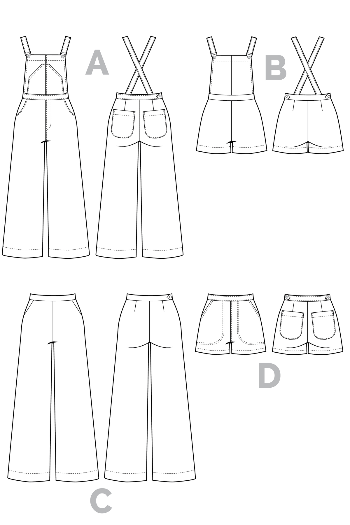 Maaidesign Patterns PDF Pattern - Jenny Overalls and Trousers | Closet Core Patterns ...