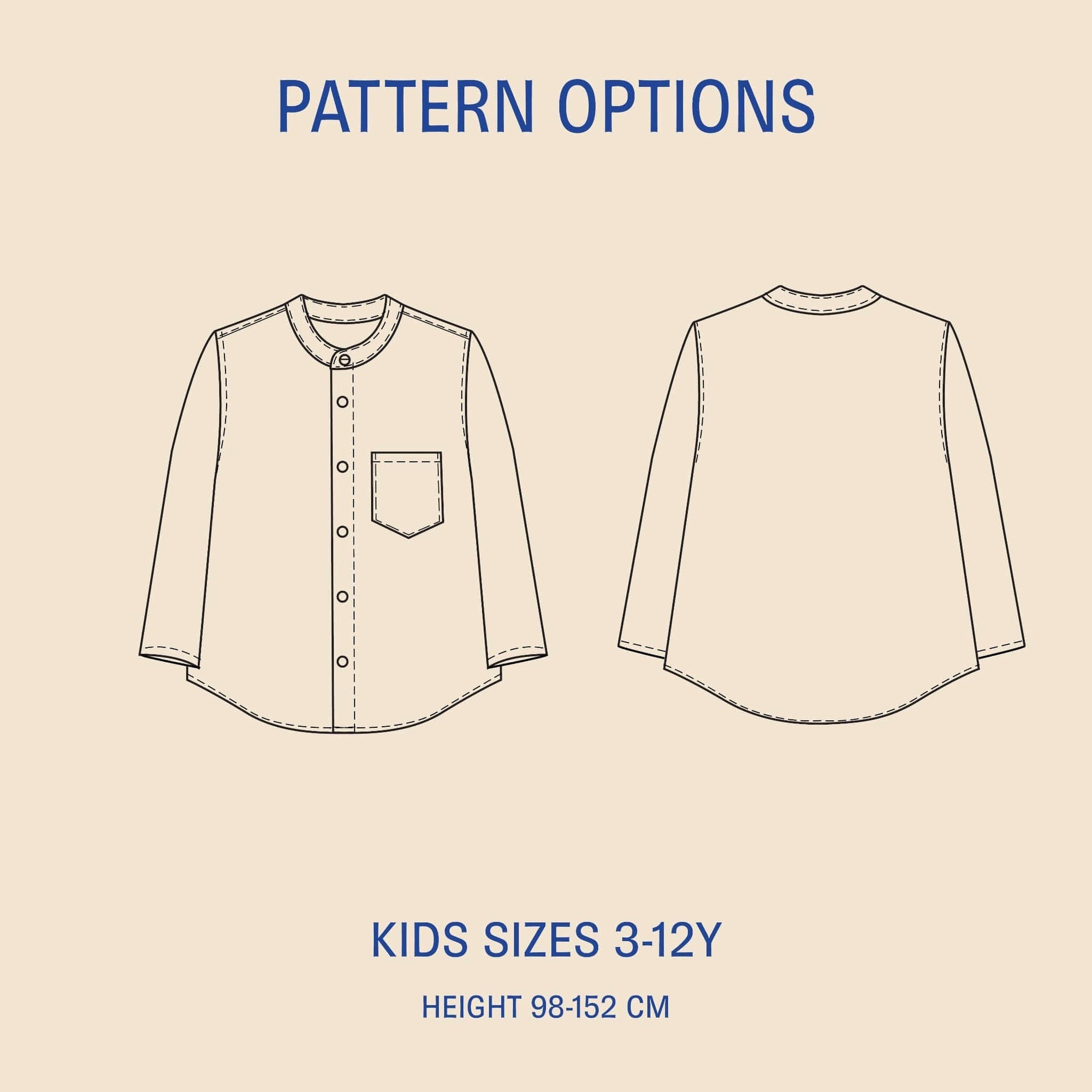 Kids Mini Jensen Shirt sewing pattern Wardrobe By Me