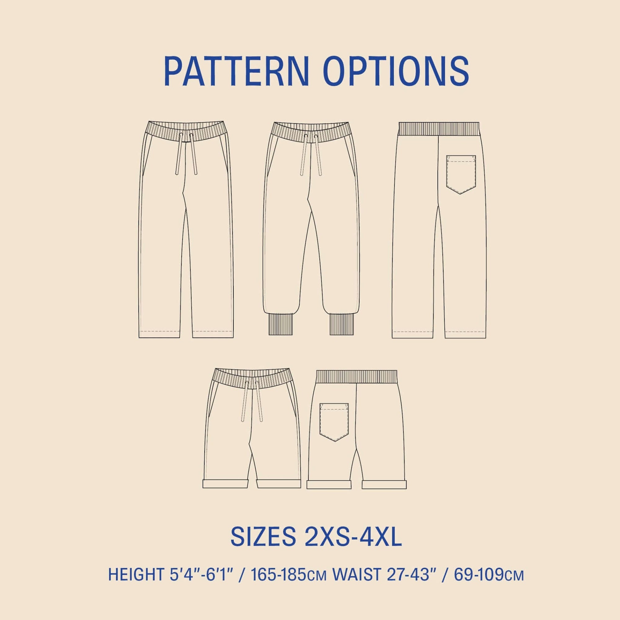 Sweatpants sewing pattern Wardrobe By Me