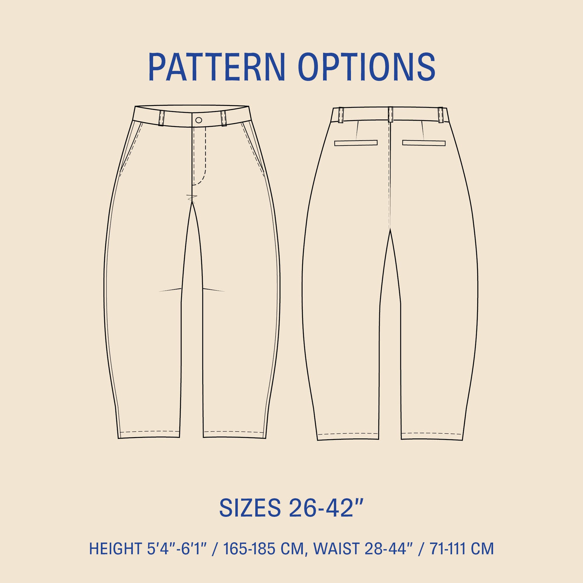 Barrel Chino Pants Sewing Pattern