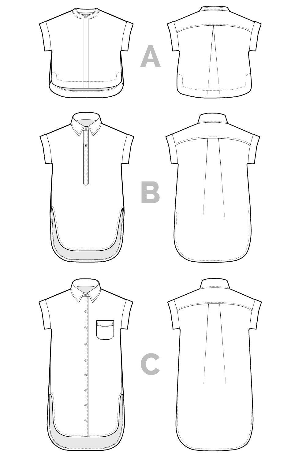 Kalle Shirt + Shirtdress Pattern