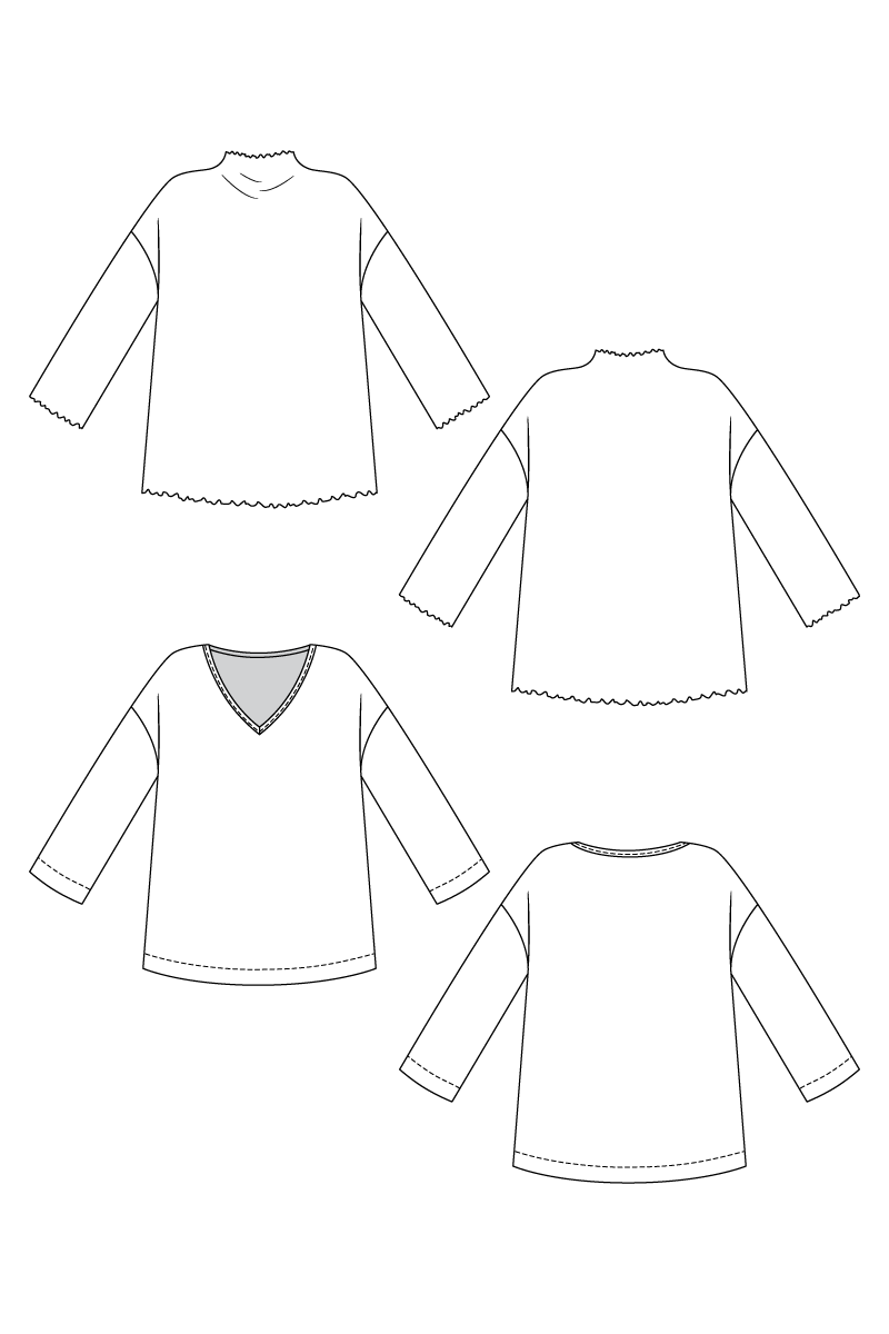 OLO funnel neck &amp; V-neck tee