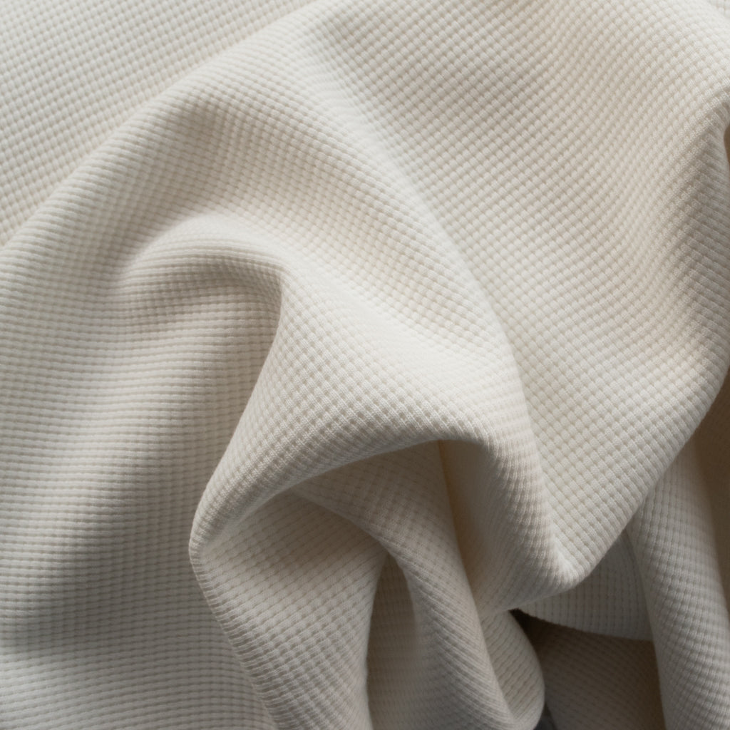 Waffle Knit Cotton Jersey - Off White