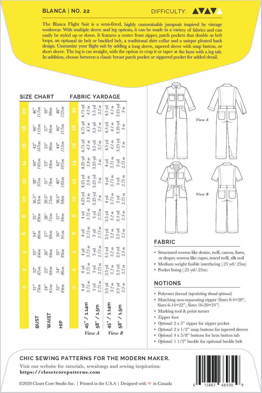 Closet Core Patterns | Blanca Flight Suit - MaaiDesign