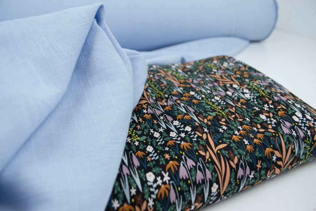 Viscose Linen Noil - Powder Blue