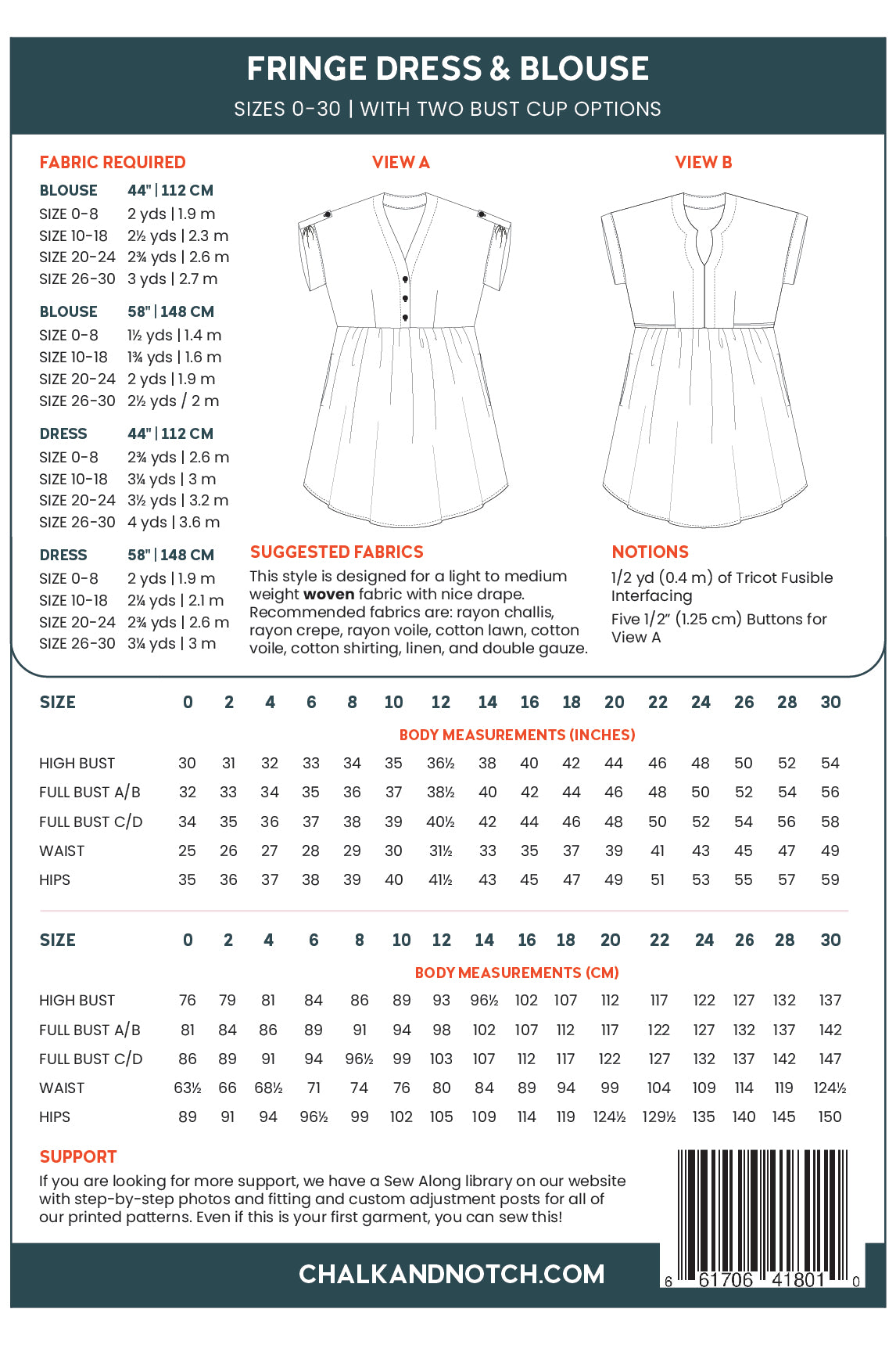Fringe Dress and Blouse | Chalk and Notch Patterns - MaaiDesign