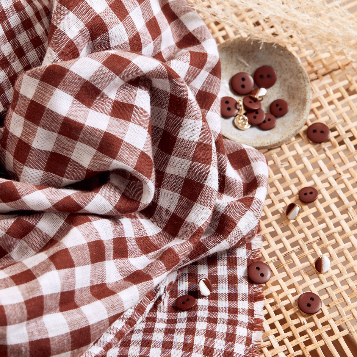 Gingham Double Gauze - Atelier Brunette - Rust