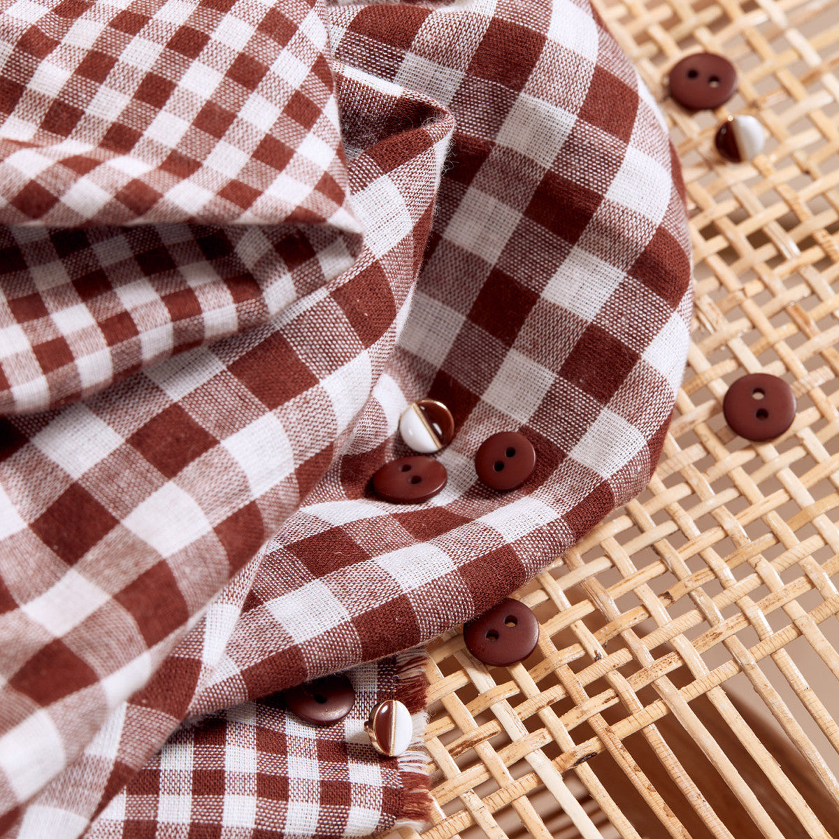 Gingham Double Gauze - Atelier Brunette - Rust