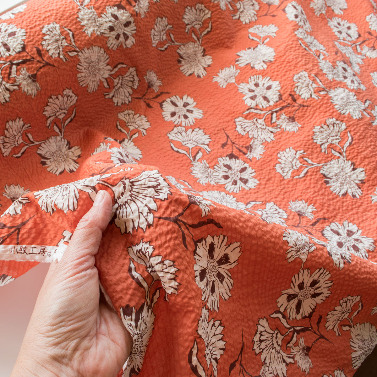 Japanese Crinkle Cotton - Marigold - Burnt Orange - MaaiDesign