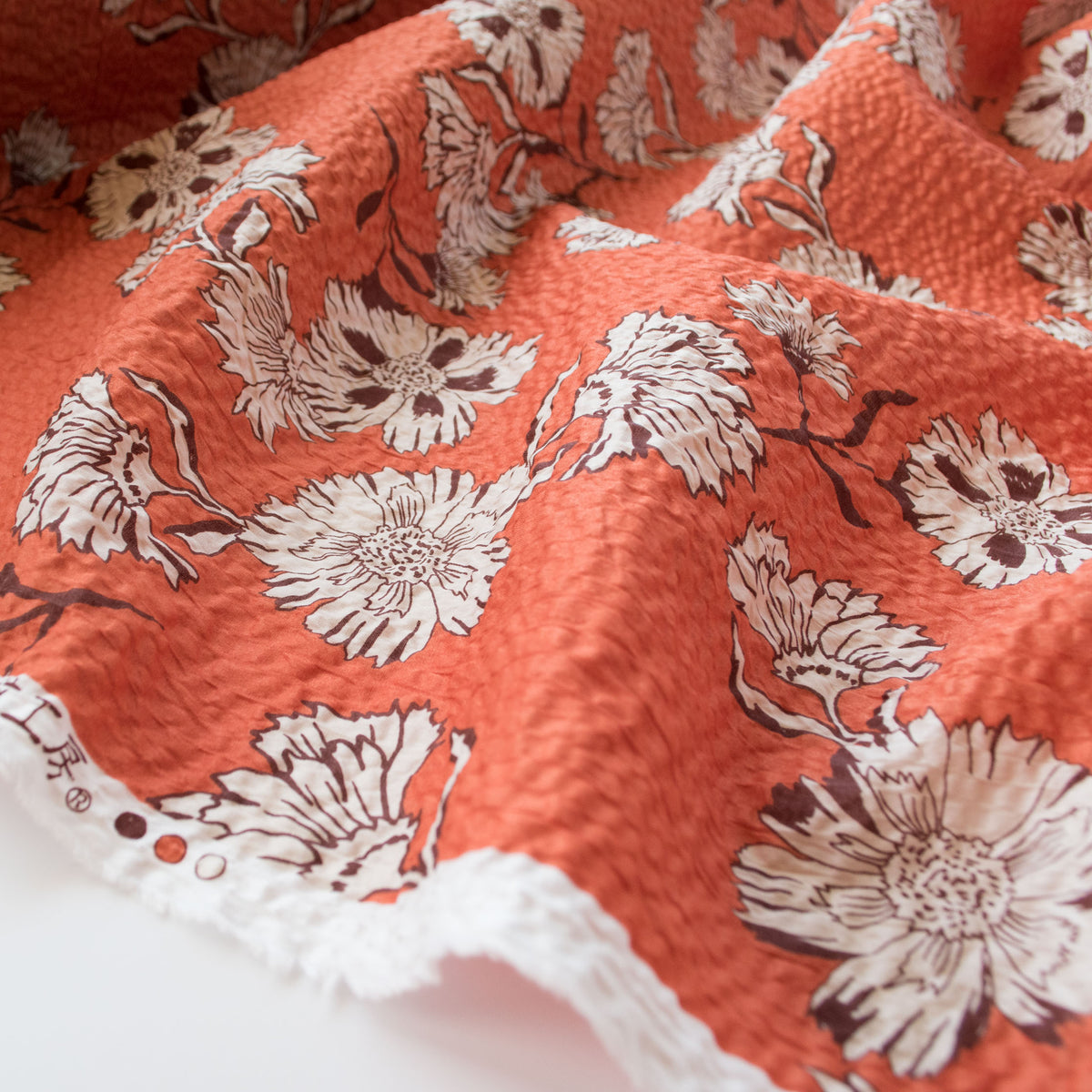 Japanese Crinkle Cotton - Marigold - Burnt Orange - MaaiDesign