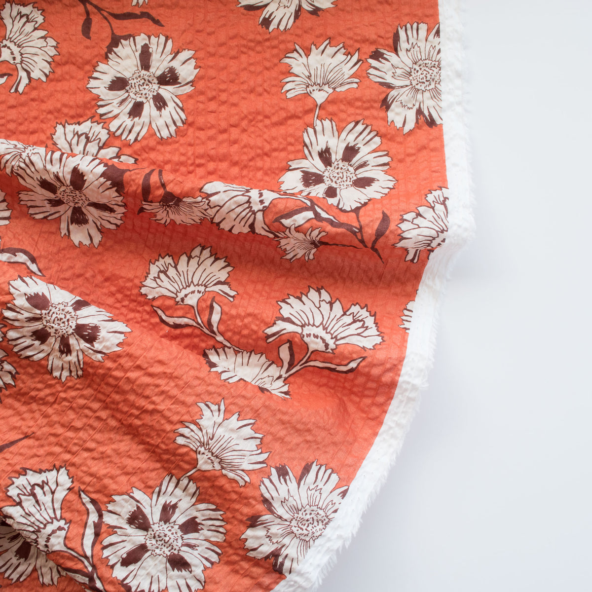Japanese Crinkle Cotton - Marigold - Burnt Orange - MaaiDesign