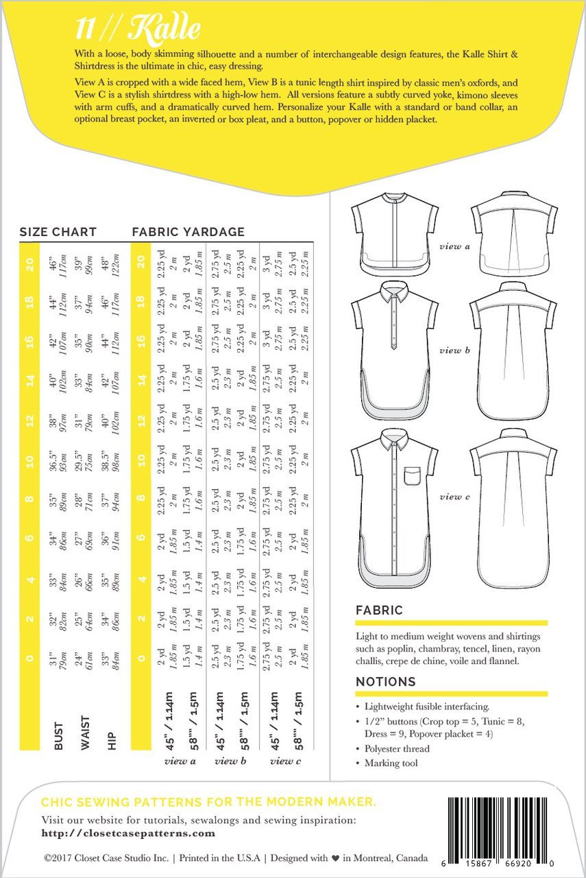 Closet Core Patterns | Kalle Shirt + Shirtdress - MaaiDesign