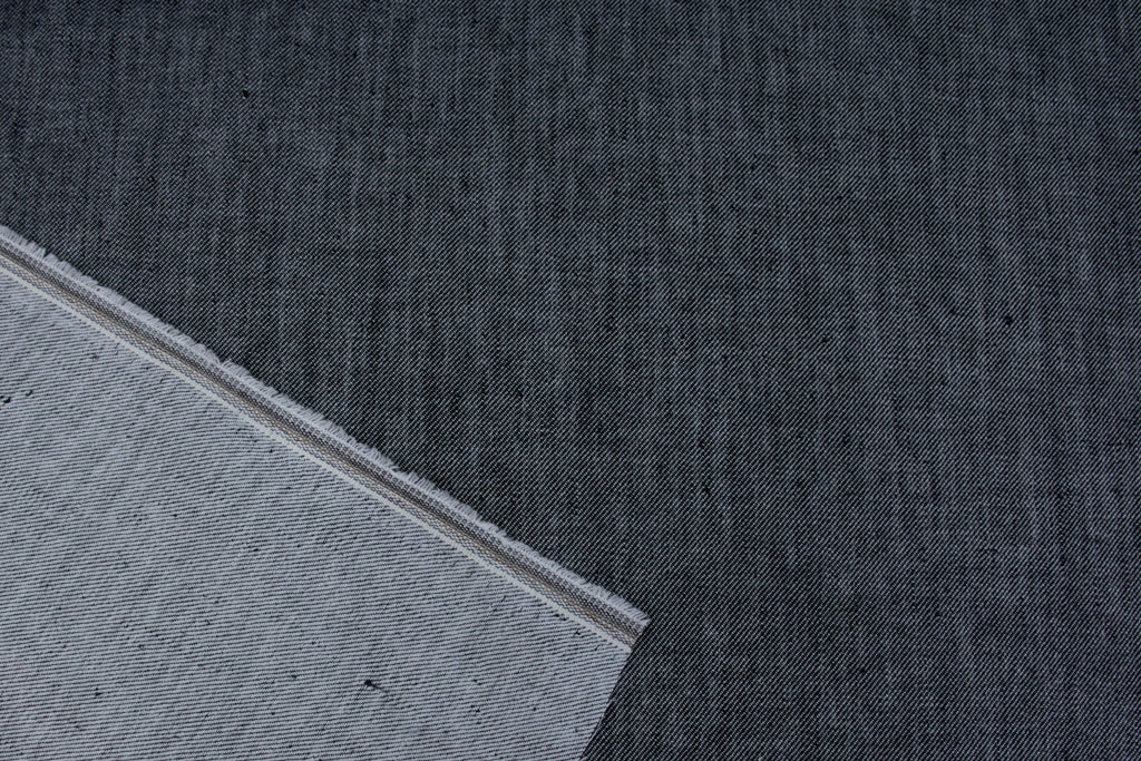 Linen Cotton Stretch Twill - Black