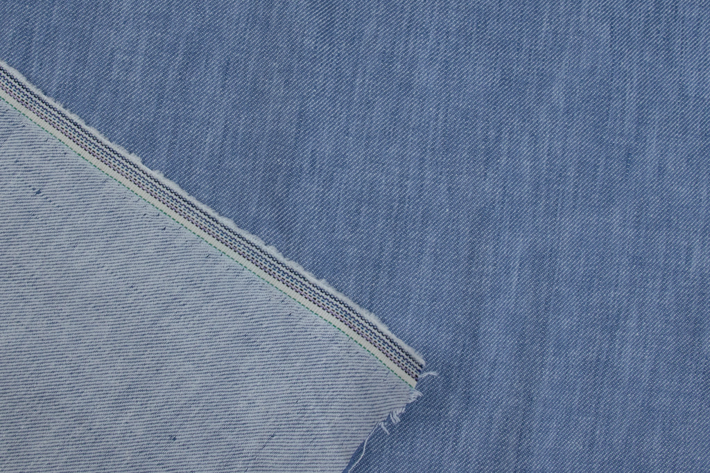 Linen Cotton Stretch Twill - Faded Denim