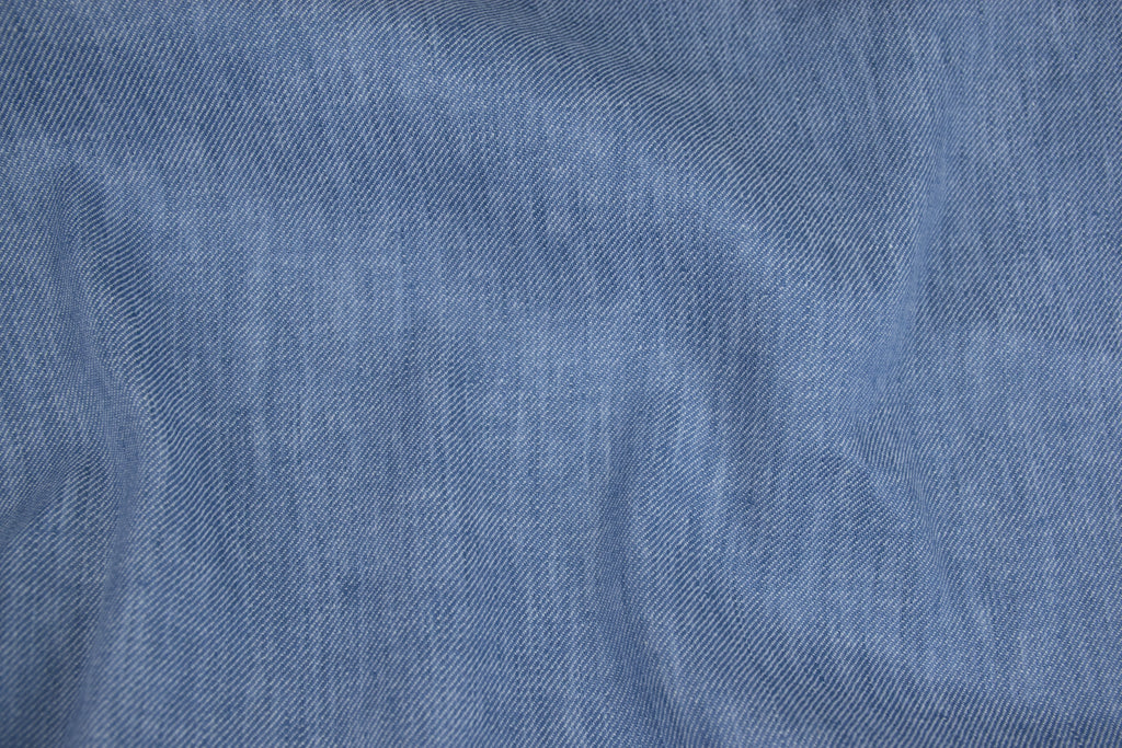 Linen Cotton Stretch Twill - Faded Denim