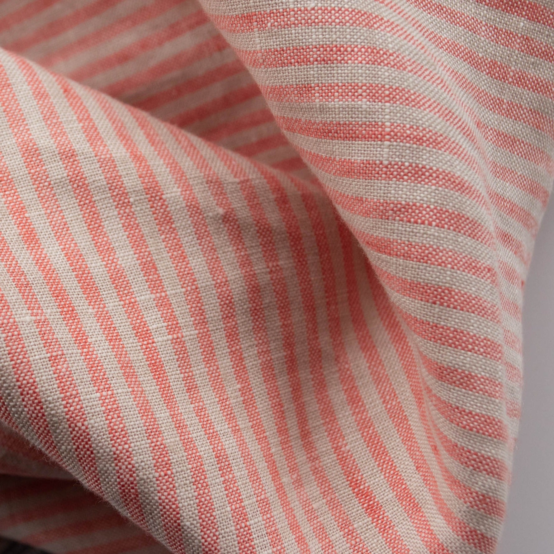 Stripe Linen - Coral - MaaiDesign Fabrics