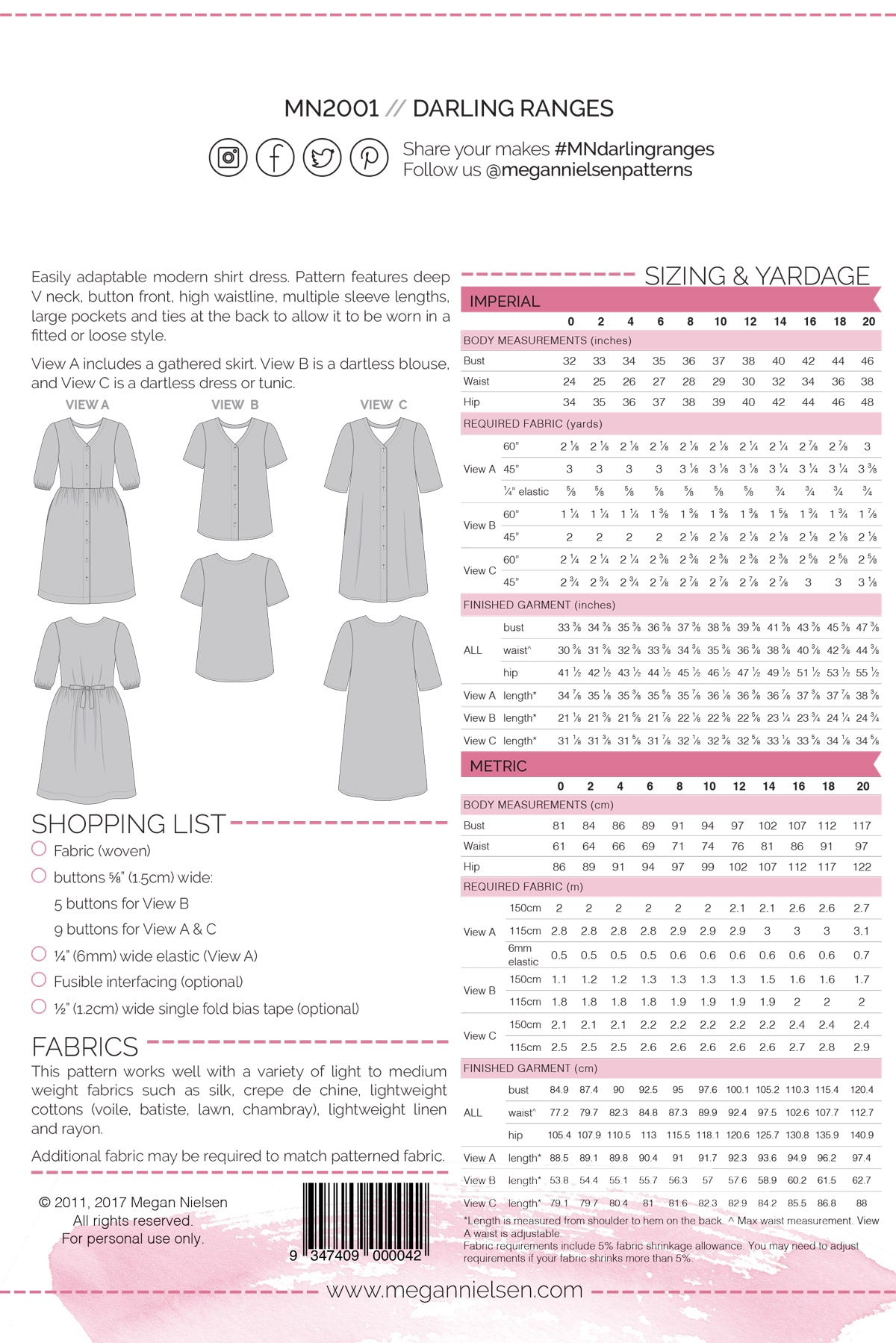 Darling Ranges Dress | Megan Nielsen - MaaiDesign