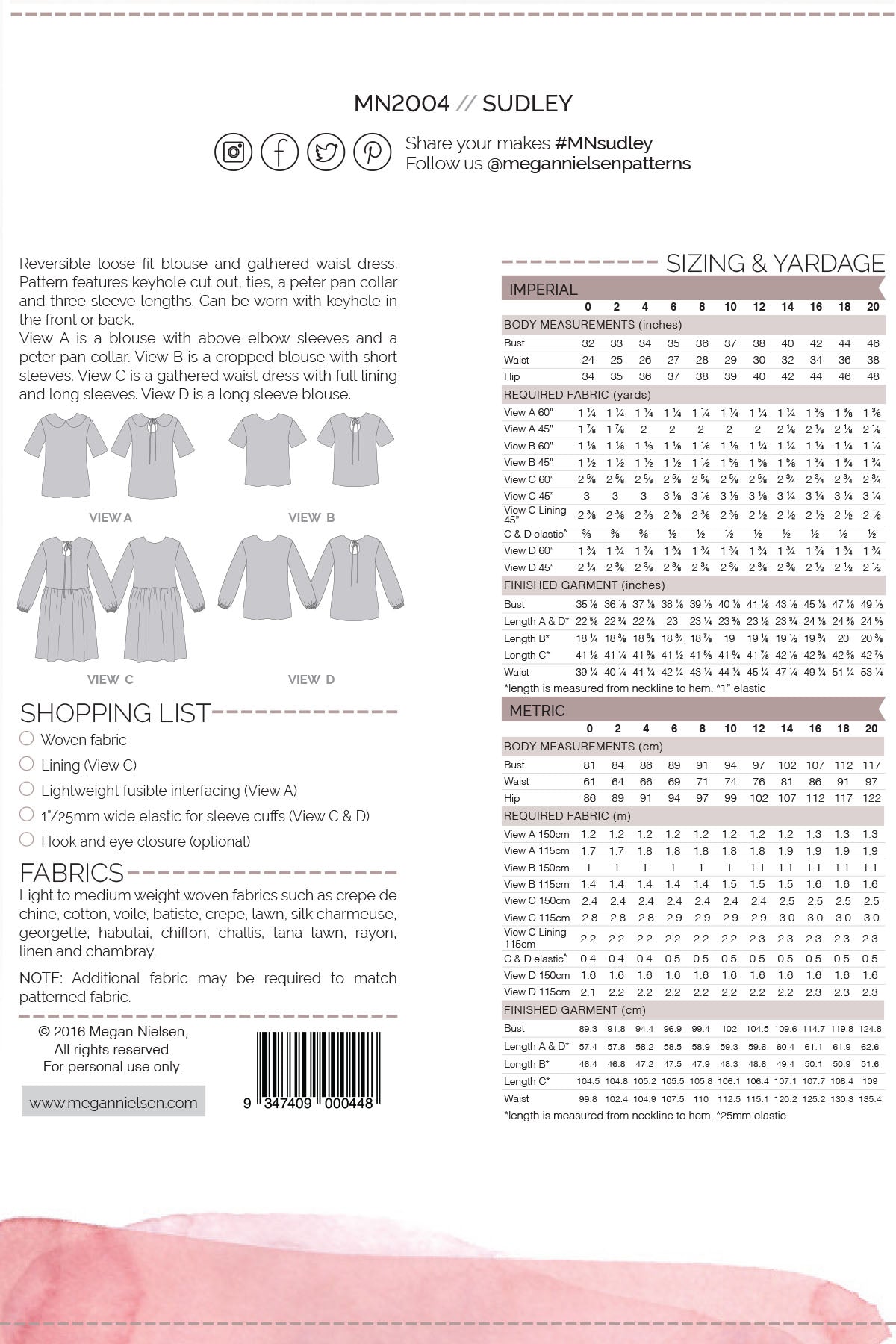 Sudley Dress & Blouse - Sewing Pattern | Megan Nielsen