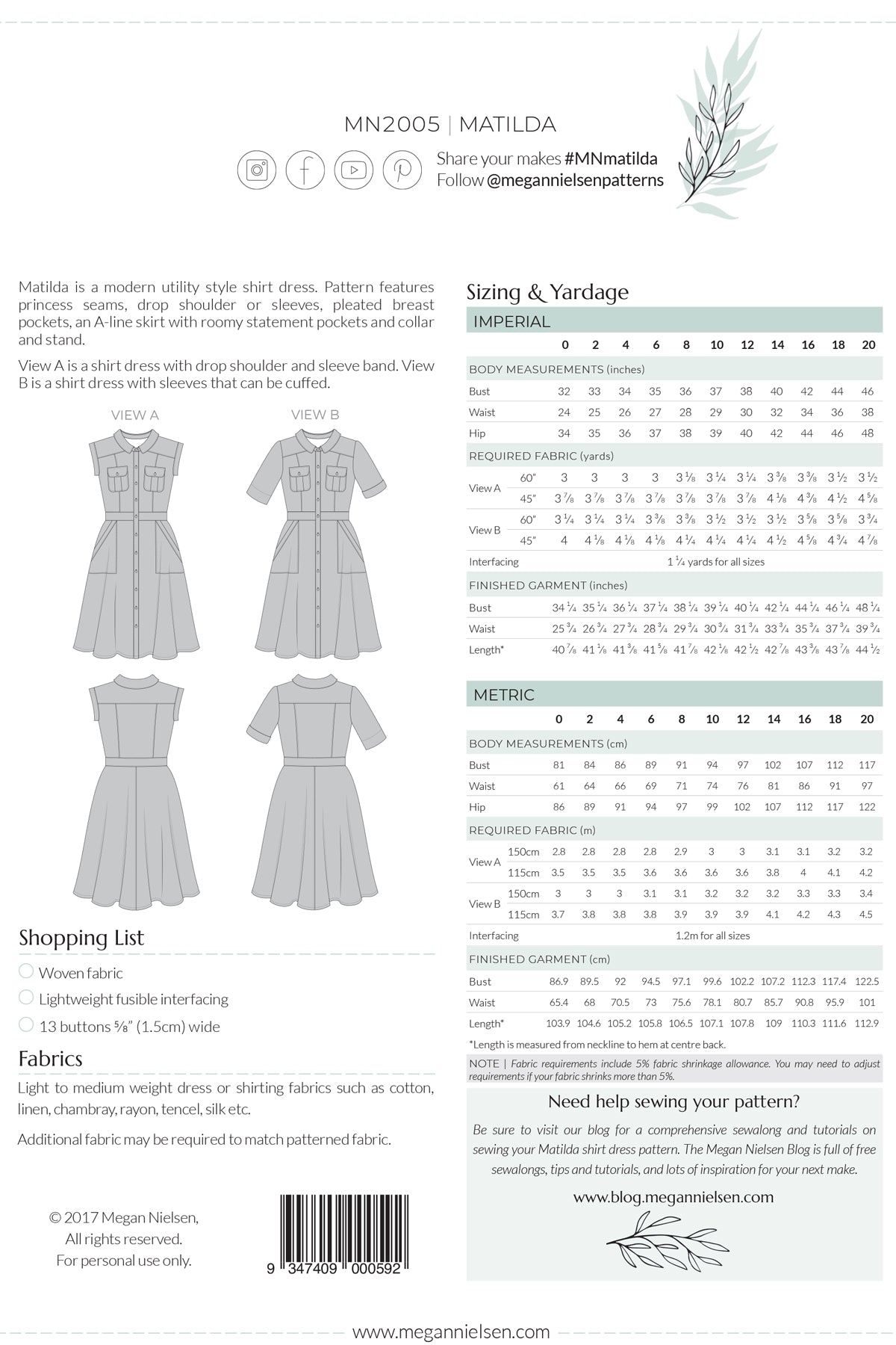 Matilda | Megan Nielsen - MaaiDesign