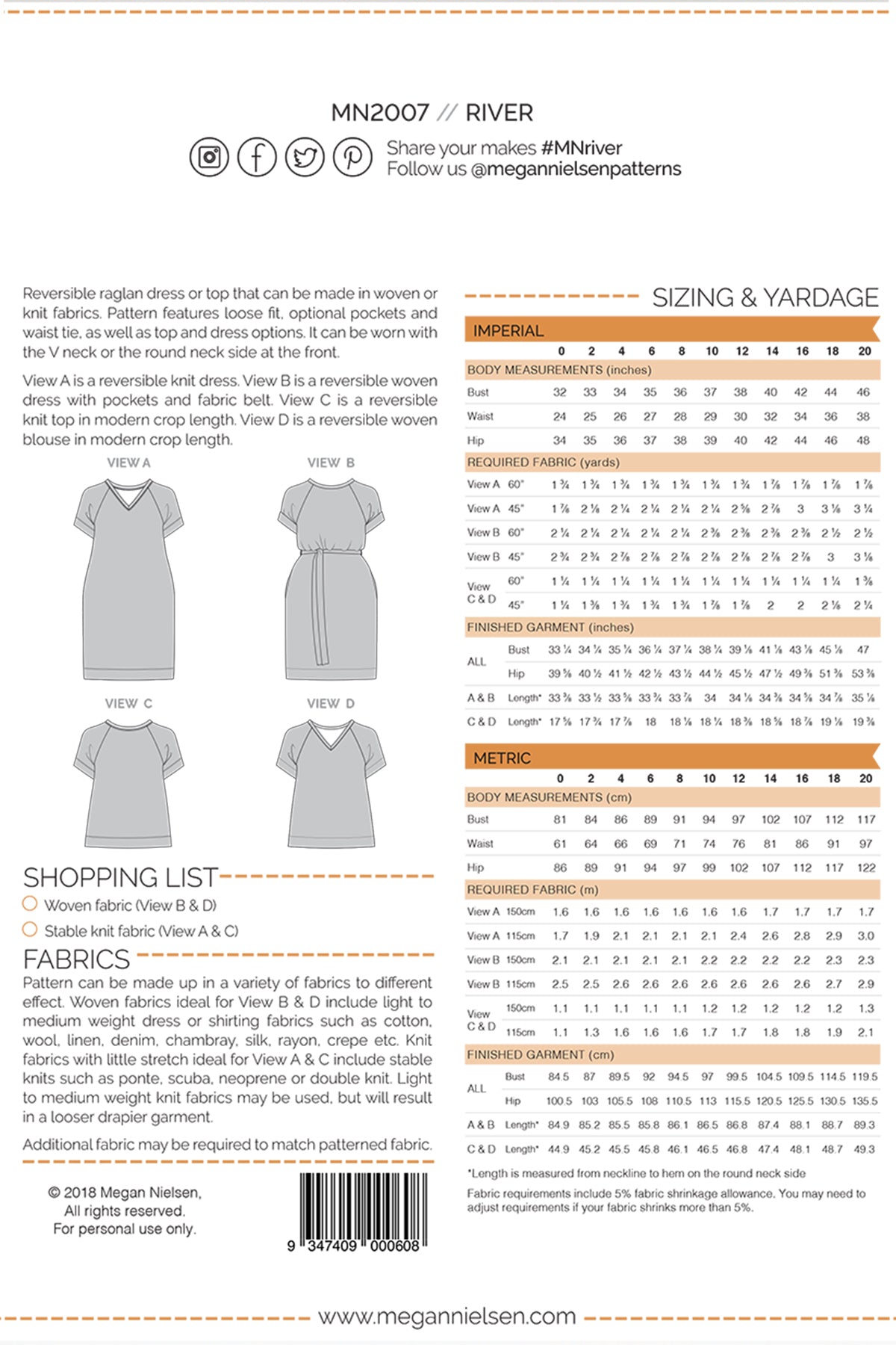 River Dress & Blouse - Sewing Pattern | Megan Nielsen