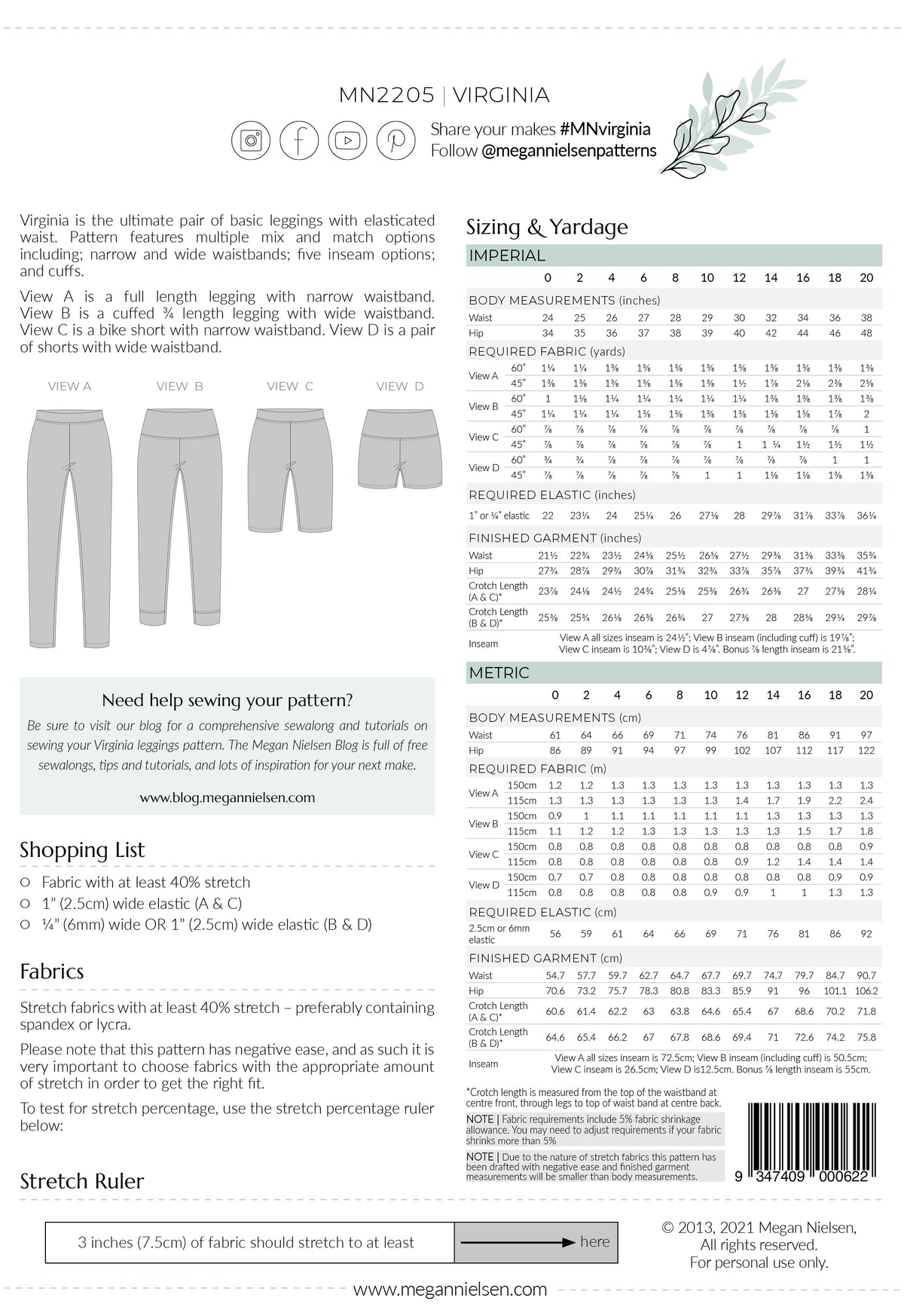 Virginia Leggings | Megan Nielsen - MaaiDesign